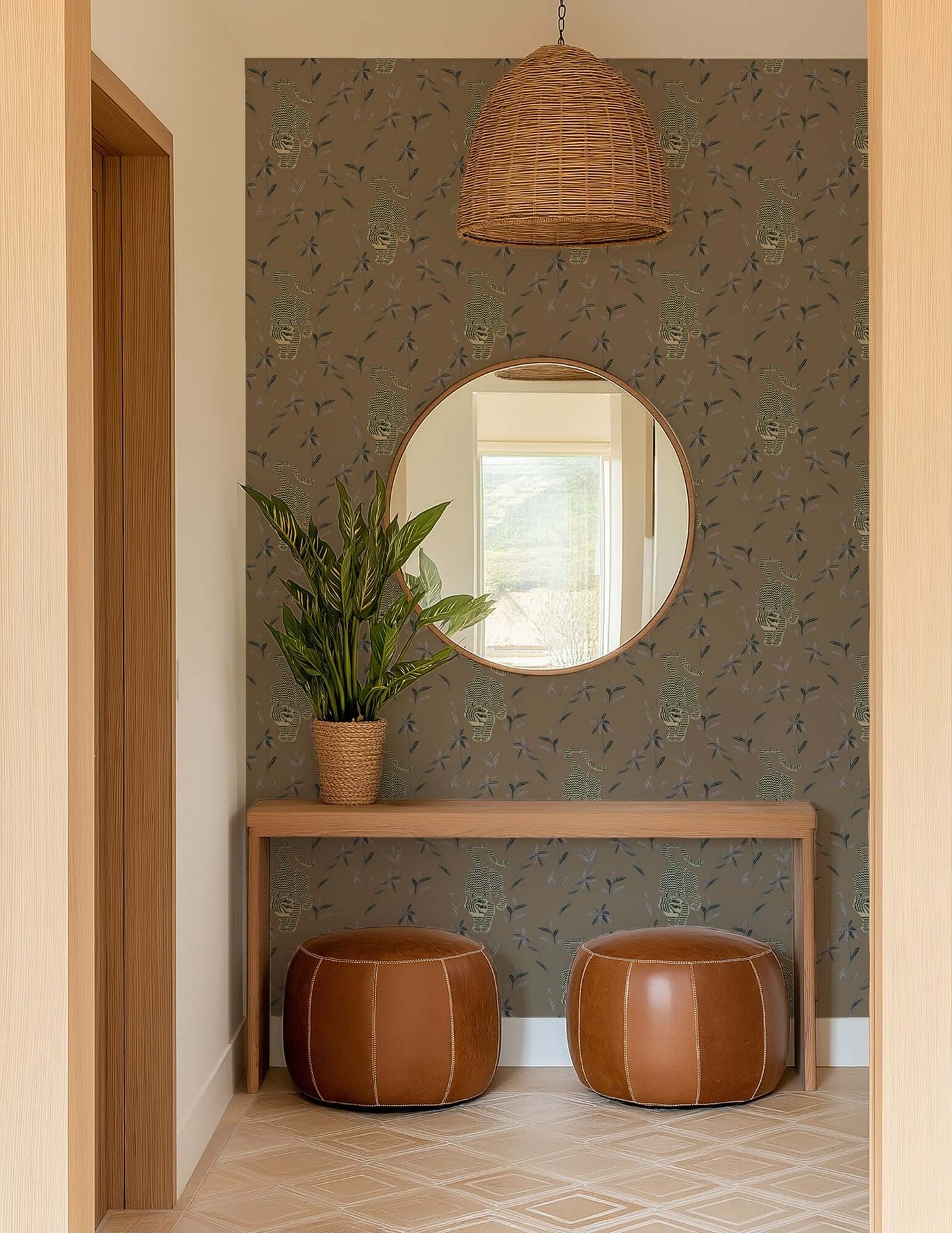 Mitchell Black Stalking Tiger Wallpaper - Cocoa Jungle