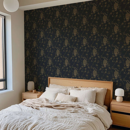 Mitchell Black Stalking Tiger Wallpaper - Inkwell