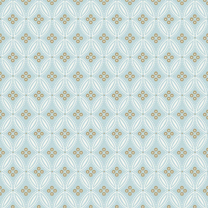 Mitchell Black Stone Lace Wallpaper - Champagne Blue