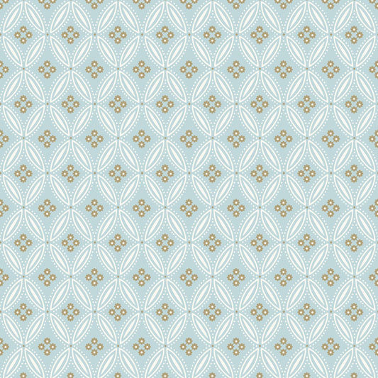Mitchell Black Stone Lace Wallpaper - Champagne Blue