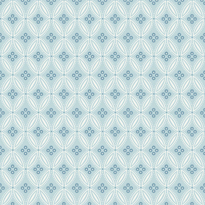 Mitchell Black Stone Lace Wallpaper - Daytime Blue