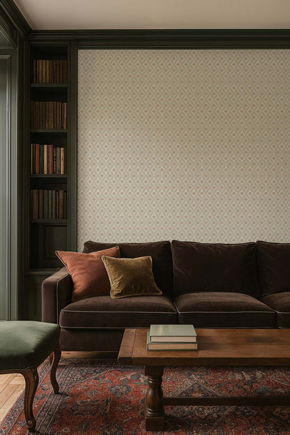 Mitchell Black Stone Lace Wallpaper - Linen Melody