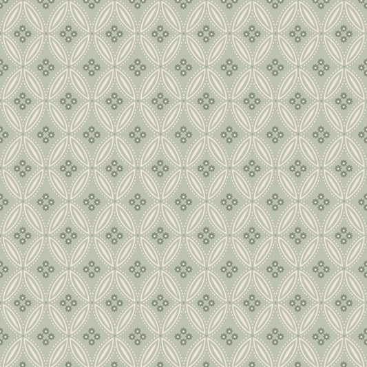 Mitchell Black Stone Lace Wallpaper - Seafoam Green
