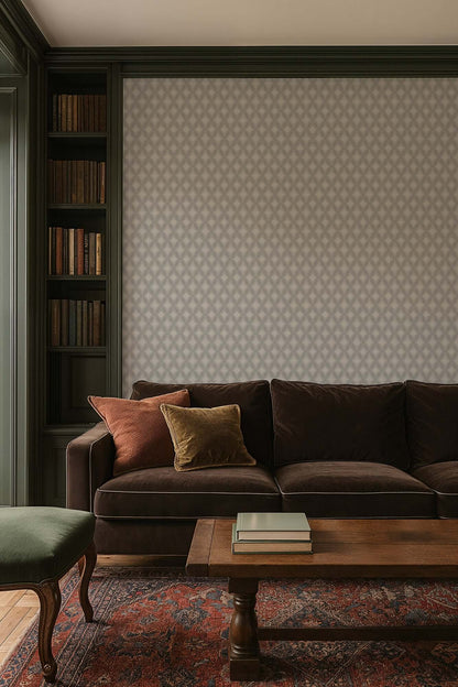 Mitchell Black Stone Lace Wallpaper - Silverprint