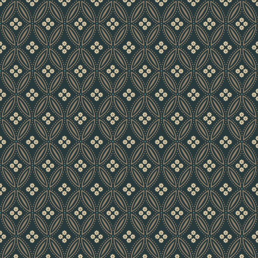 Mitchell Black Stone Lace Wallpaper - Warm Black