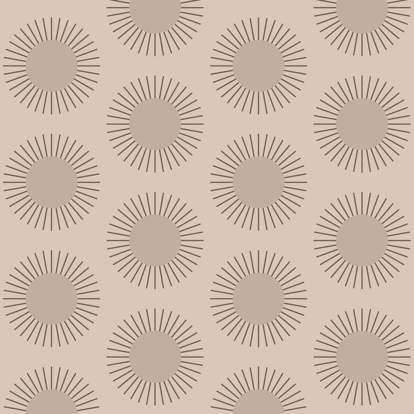 Mitchell Black Sunburst Wallpaper - Ceramic Pink