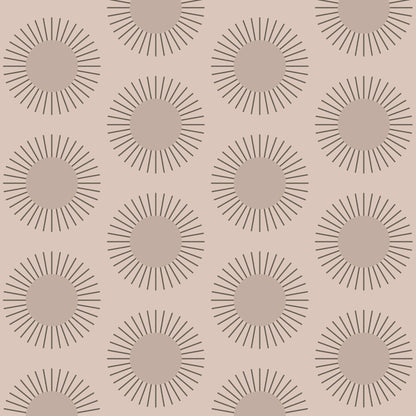 Mitchell Black Sunburst Wallpaper - Ceramic Pink