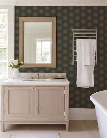 Mitchell Black Sunburst Wallpaper - Midnight Sun