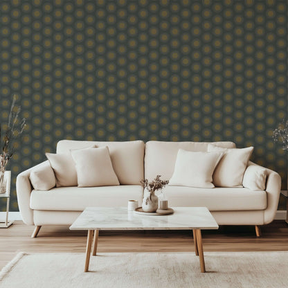 Mitchell Black Sunburst Wallpaper - Midnight Sun
