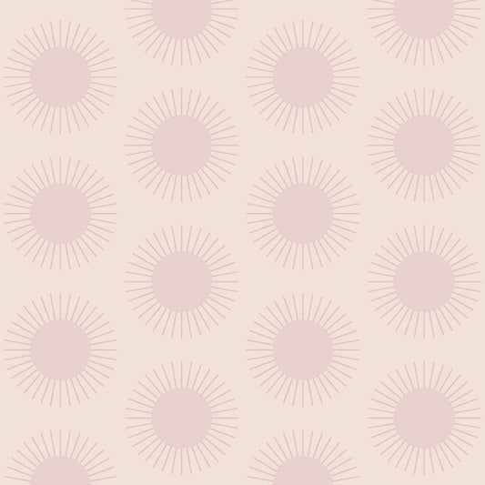Mitchell Black Sunburst Wallpaper - Pink Dreams