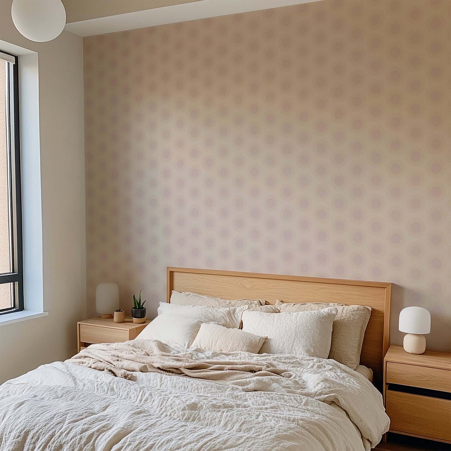 Mitchell Black Sunburst Wallpaper - Pink Dreams
