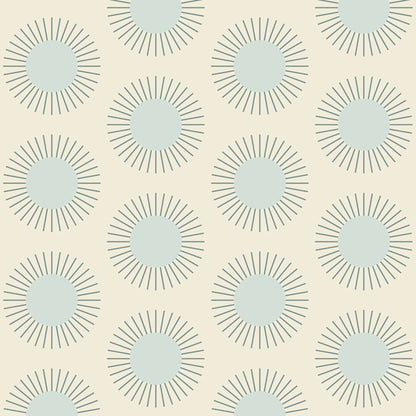 Mitchell Black Sunburst Wallpaper - Solar Blue