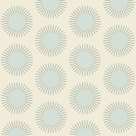 Mitchell Black Sunburst Wallpaper - Solar Blue