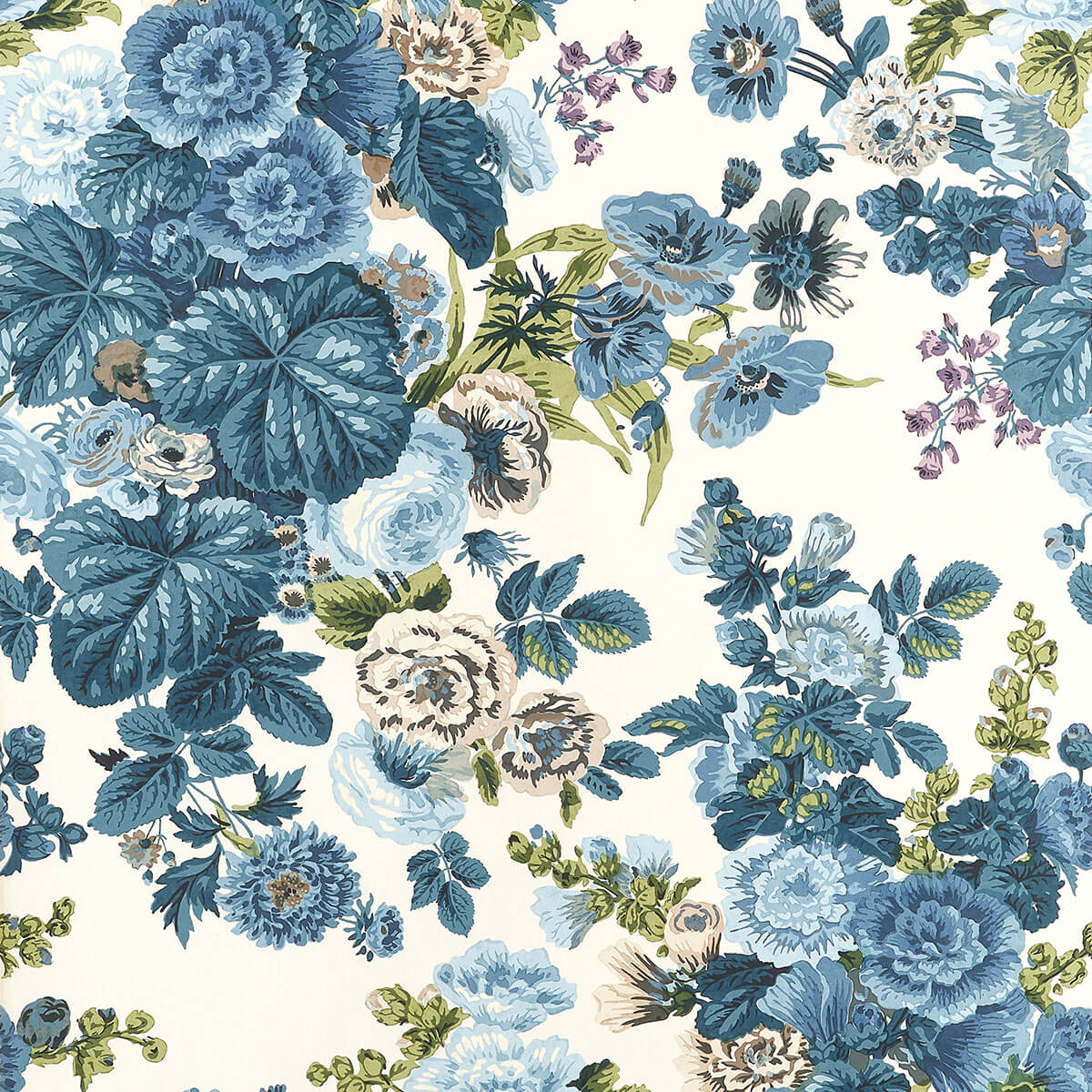 Thibaut Boxwood Hidcote Wallpaper - Lavender & Blue