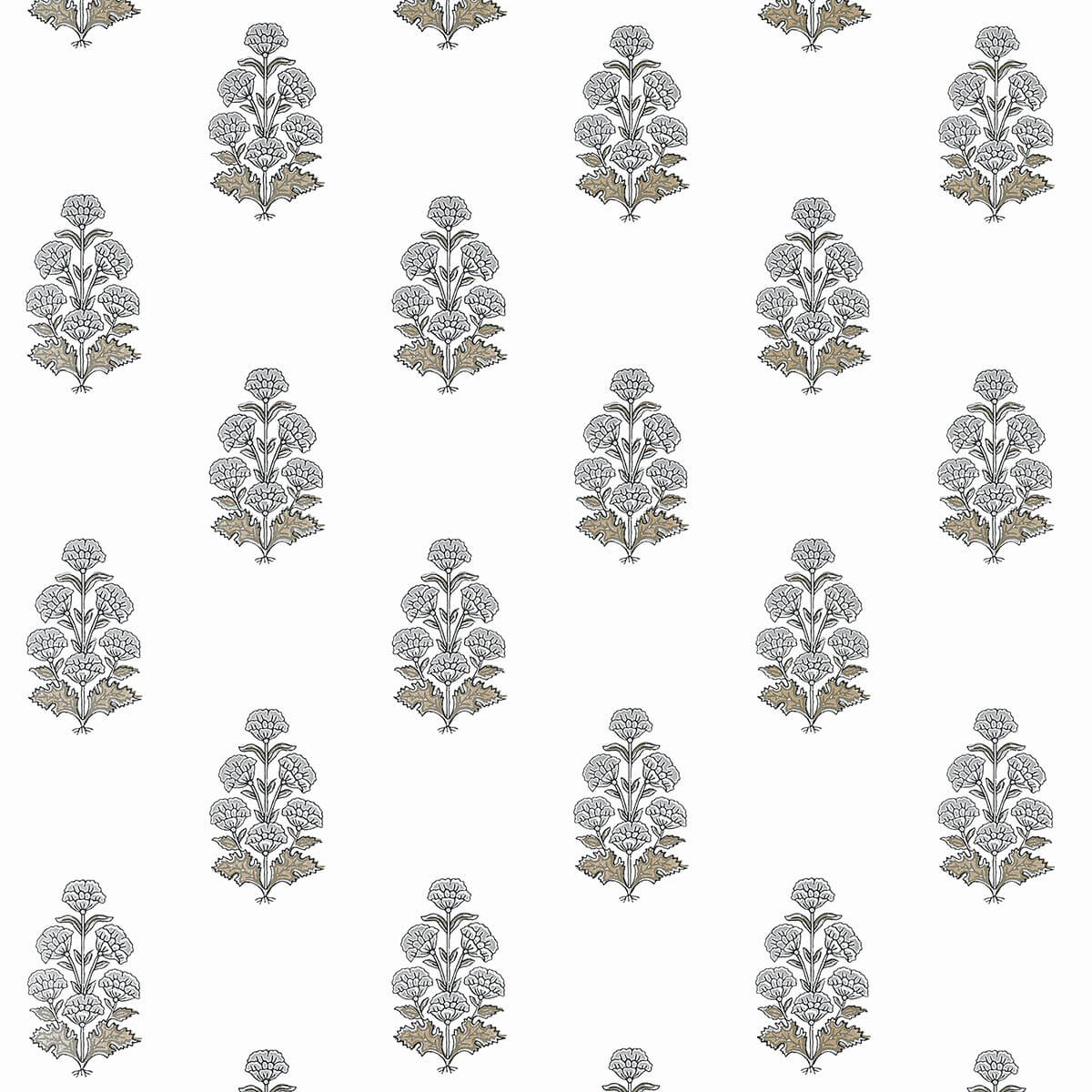 Thibaut Boxwood Audrey Wallpaper - Grey