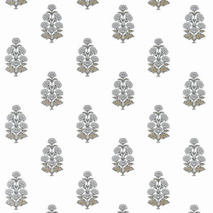 Thibaut Boxwood Audrey Wallpaper - Grey