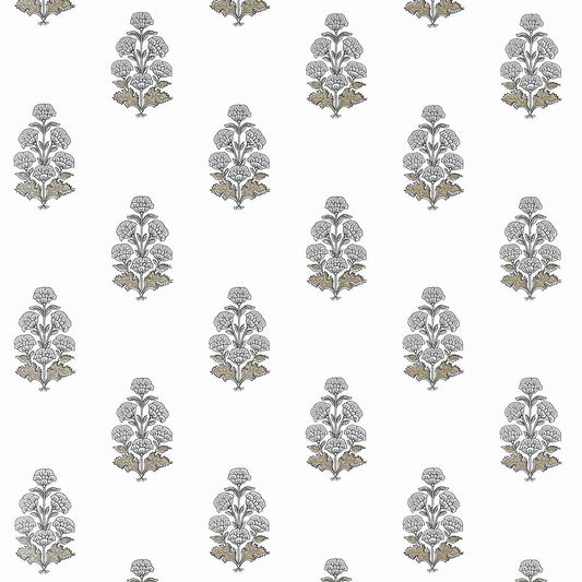 Thibaut Boxwood Audrey Wallpaper - Grey