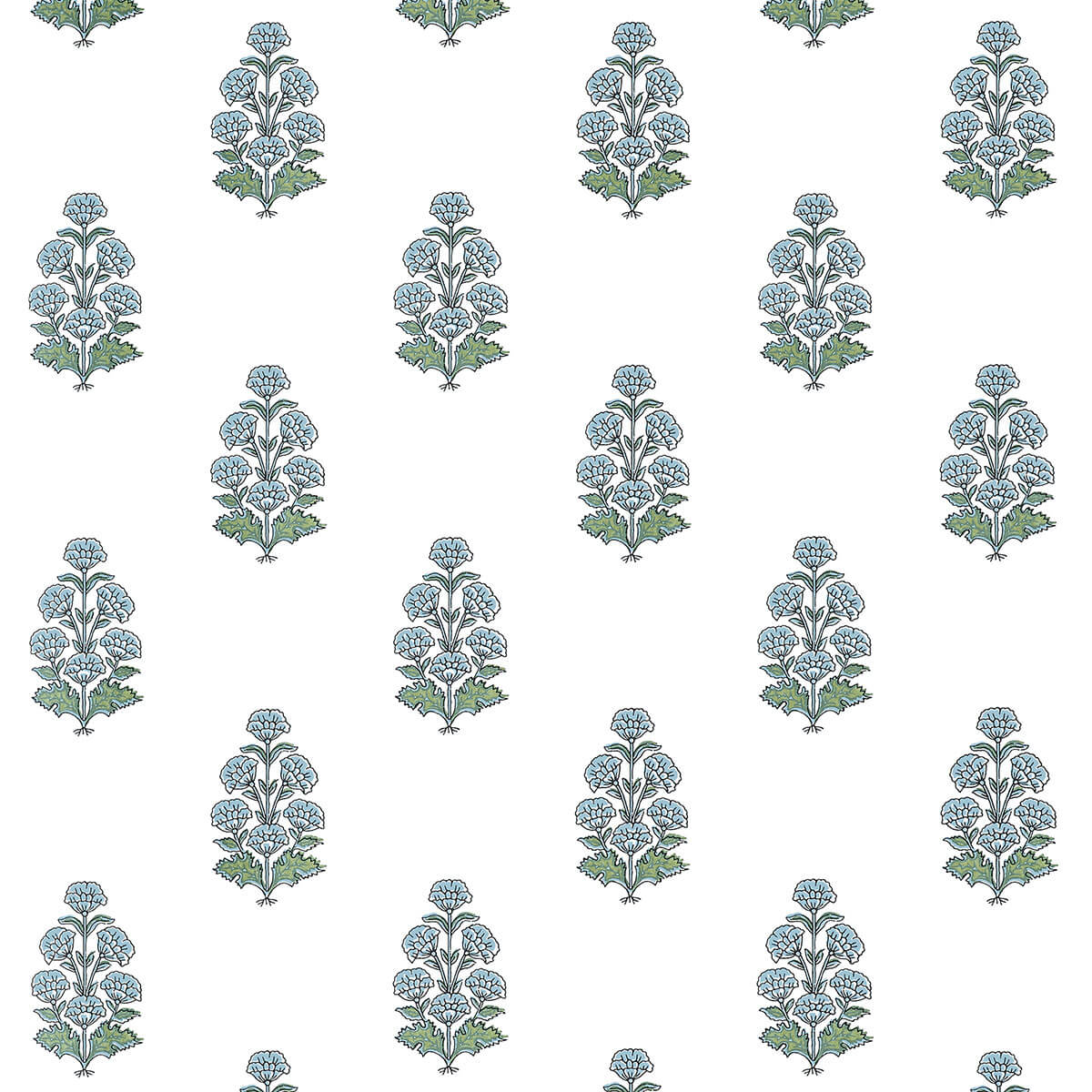Thibaut Boxwood Audrey Wallpaper - Blue