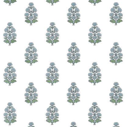 Thibaut Boxwood Audrey Wallpaper - Blue