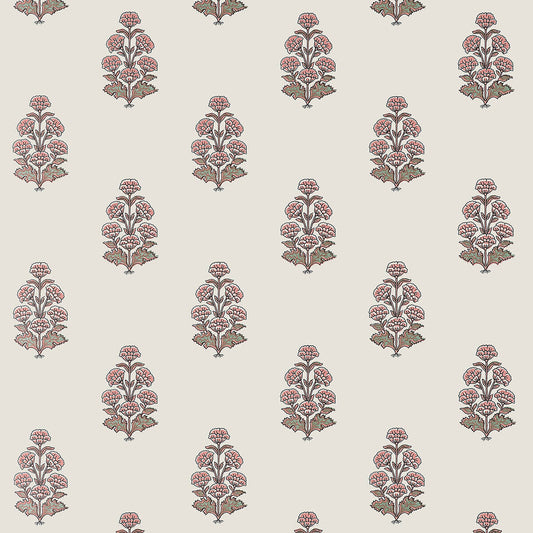 Thibaut Boxwood Audrey Wallpaper - Blush