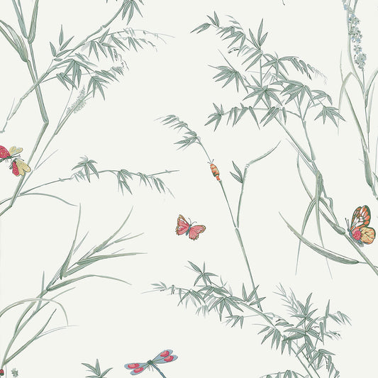 Thibaut Boxwood Virginia Wallpaper - Soft Green