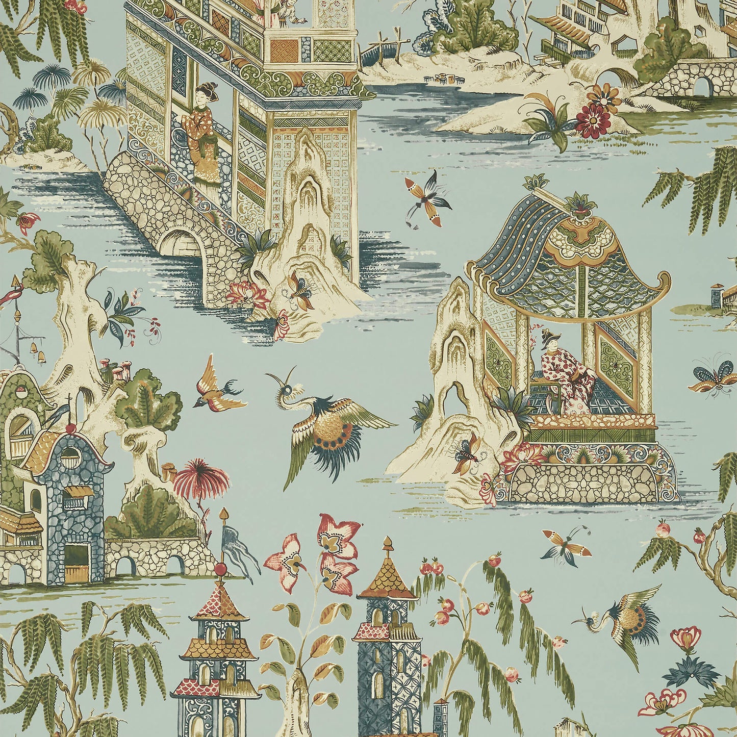 Thibaut Grand Palace Wallpaper - Mist