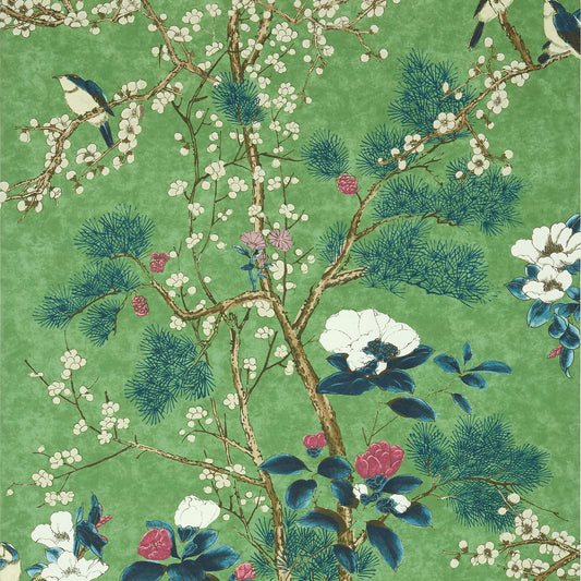 Thibaut Grand Palace Katsura Wallpaper - Emerald