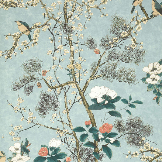 Thibaut Grand Palace Katsura Wallpaper - Mist