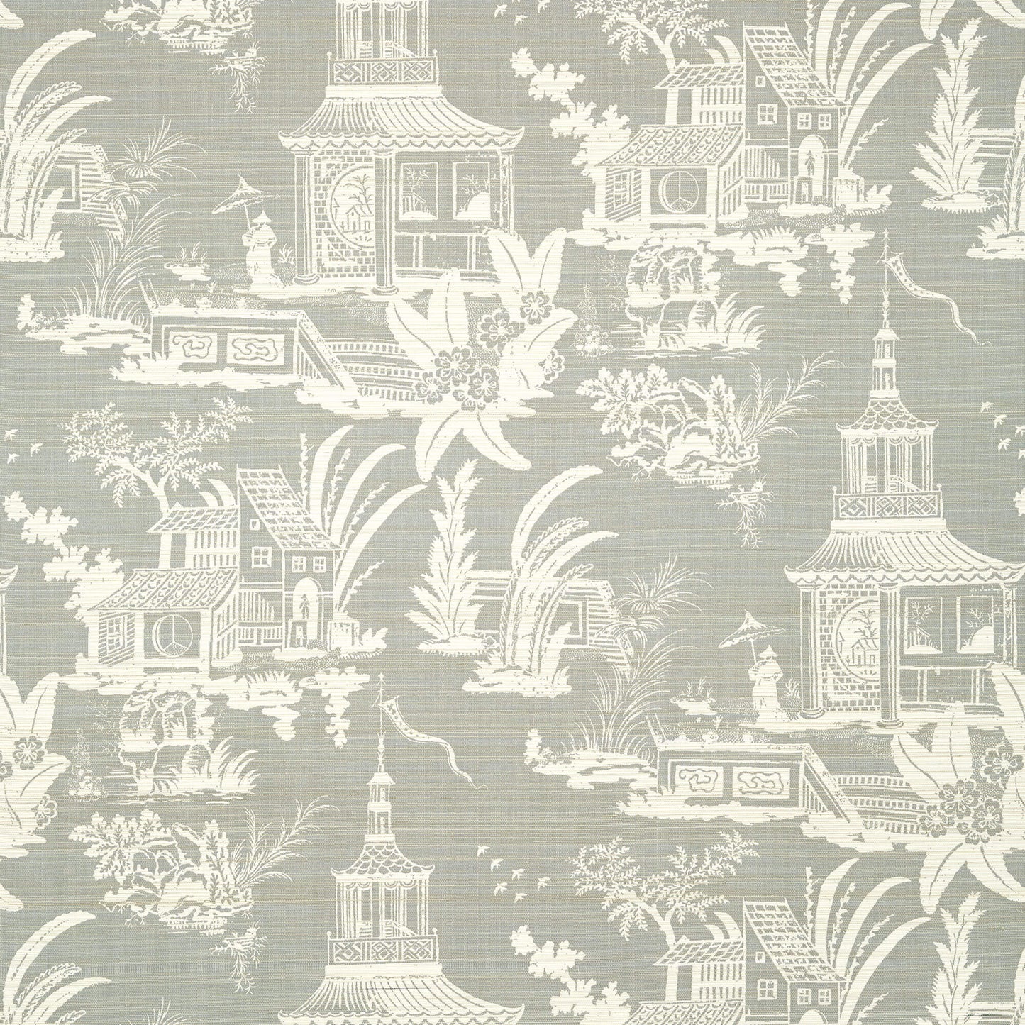 Thibaut Grand Palace Empress Court Wallpaper - Grey