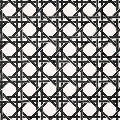 Thibaut Islander Canary Trellis Wallpaper - Black