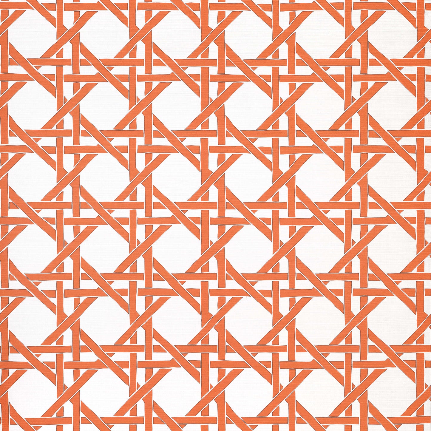 Thibaut Islander Canary Trellis Wallpaper - Coral