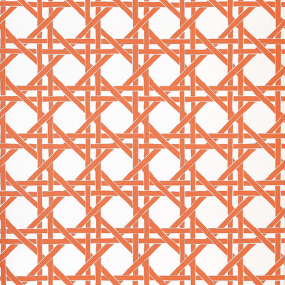 Thibaut Islander Canary Trellis Wallpaper - Coral
