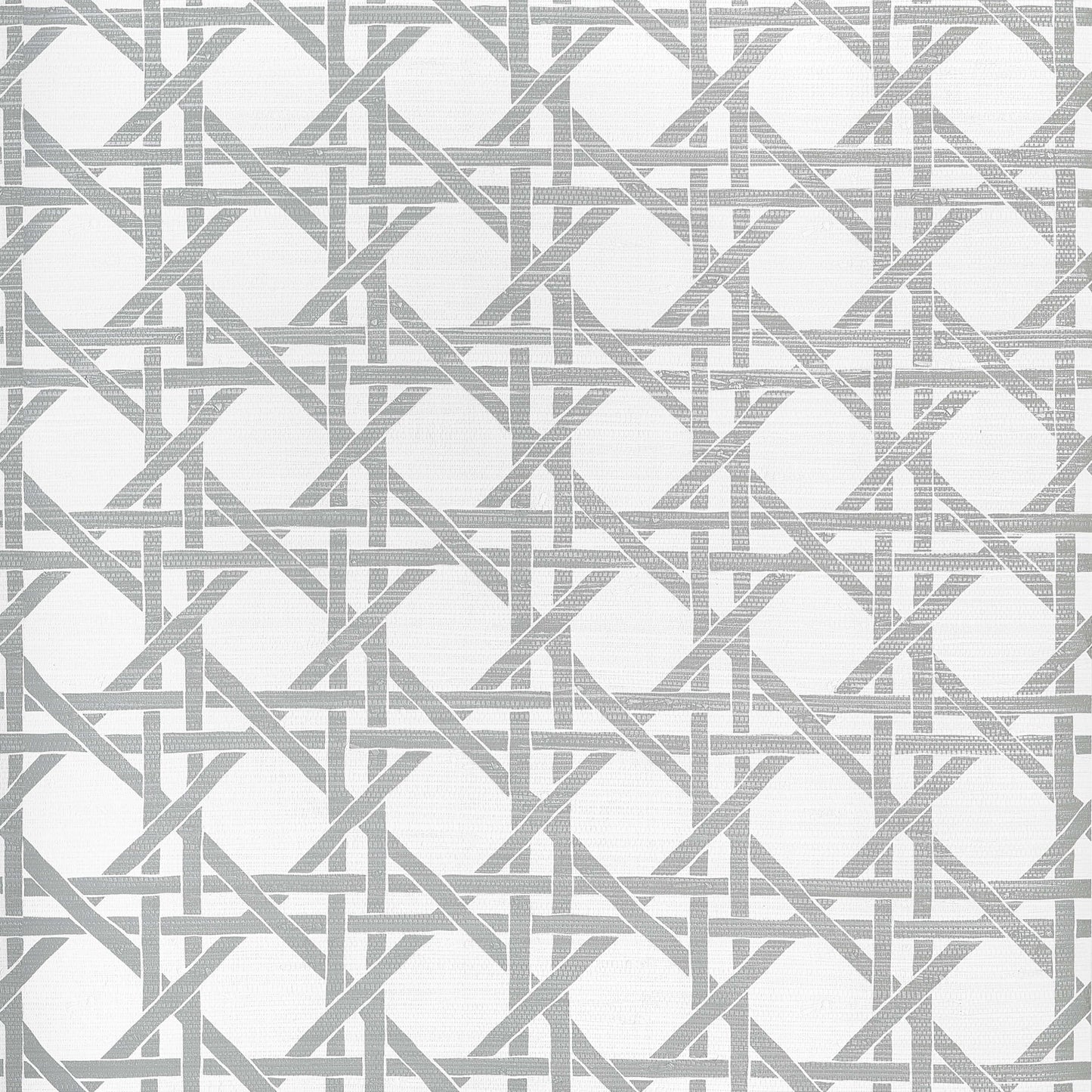 Thibaut Islander Canary Trellis Wallpaper - Metallic Silver