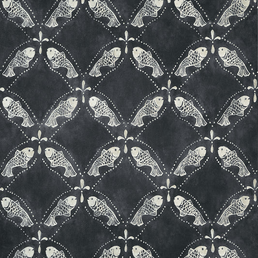 Thibaut Islander Santorini Wallpaper - Black