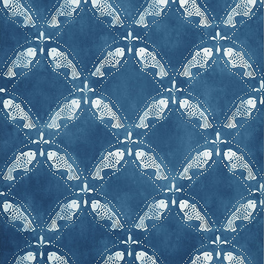 Thibaut Islander Santorini Wallpaper - Navy