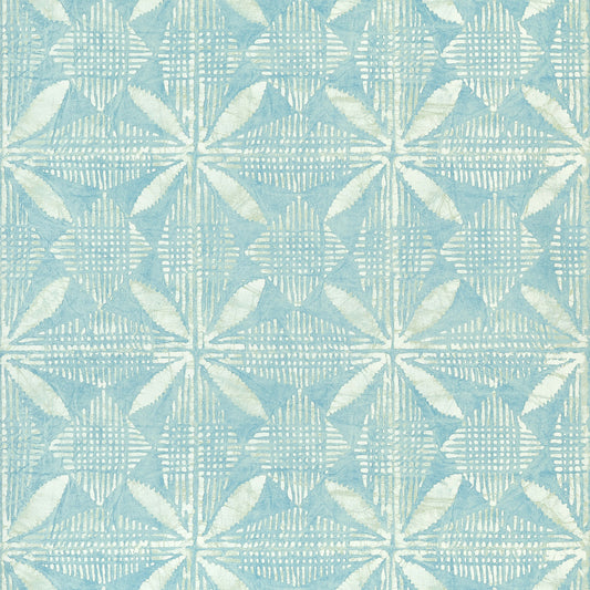 Thibaut Islander Tortuga Batik Wallpaper - Turquoise