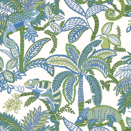 Thibaut Islander Iggy Wallpaper - Blue & Green