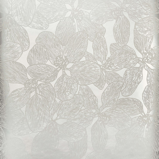 Thibaut Islander Island Orchid Wallpaper - Metallic Silver