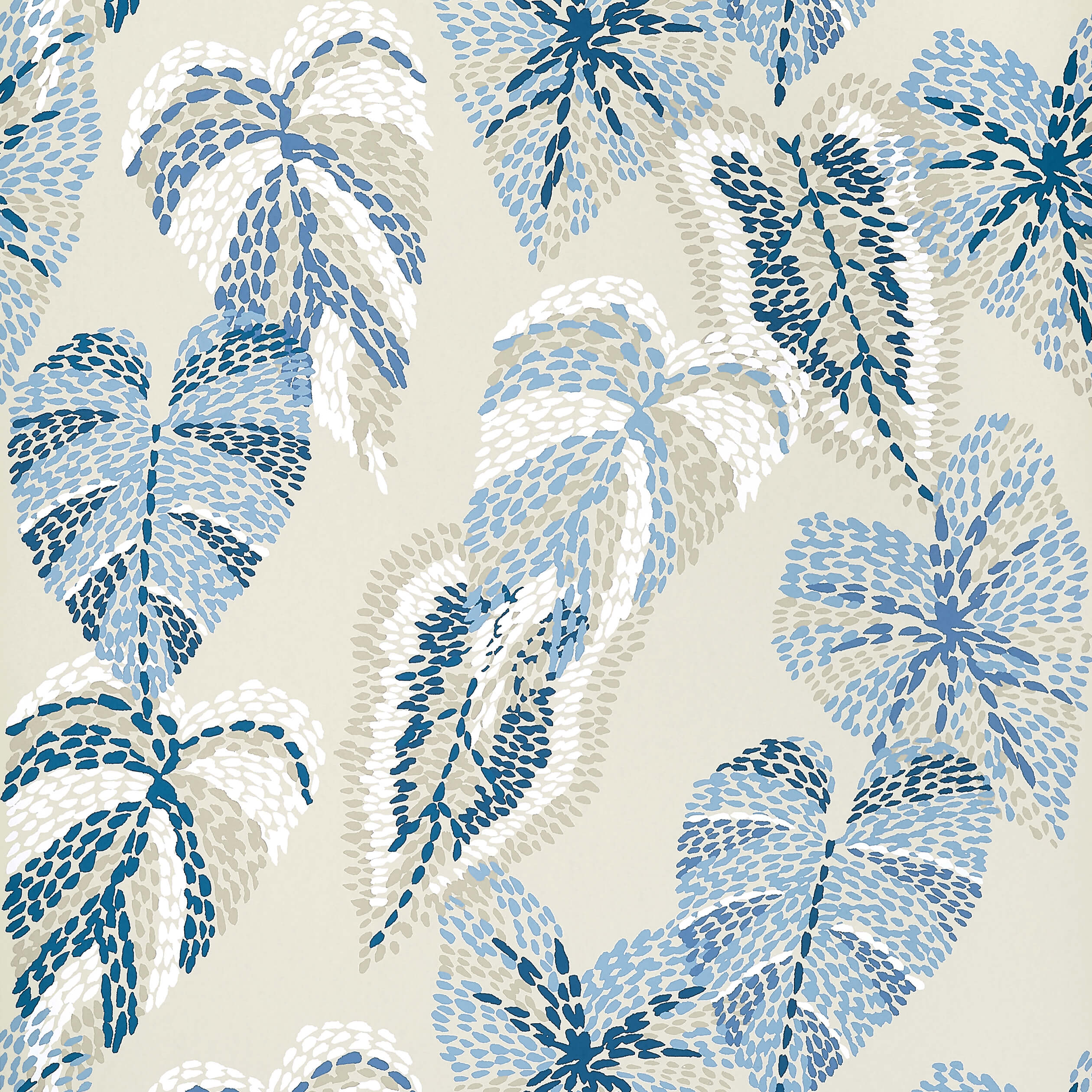 T15865 Thibaut Islander Delila Wallpaper - Blue and Beige – US Wall Decor
