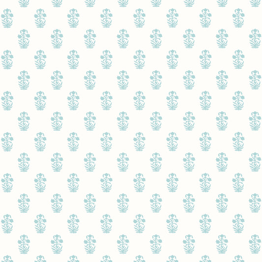 Thibaut Indienne Corwin Wallpaper - Seaglass on White