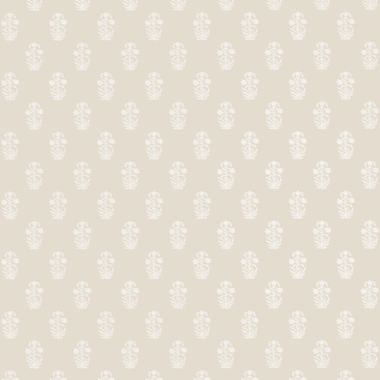 Thibaut Indienne Corwin Wallpaper - White on Natural