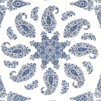 Thibaut Indienne East India Wallpaper - Blue & White