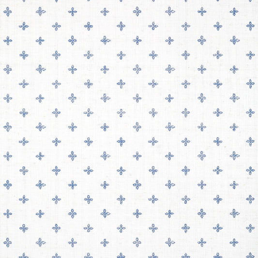 Thibaut Indienne Bethany Wallpaper - Navy on White