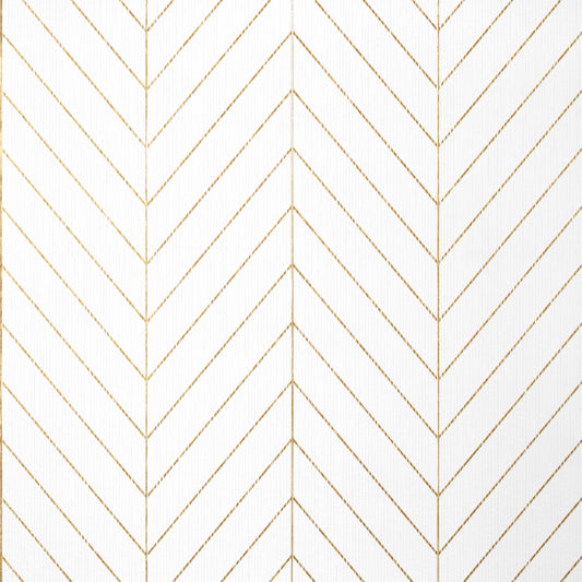 Thibaut Modern Resource Land Bridge Wallpaper - White & Gold