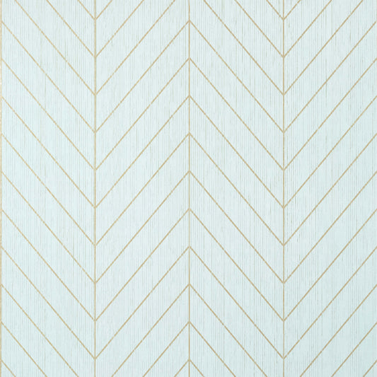Thibaut Modern Resource Land Bridge Wallpaper - Robins Egg & Gold