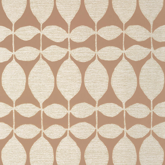 Thibaut Modern Resource Lola Wallpaper - Metallic Pewter on Rust