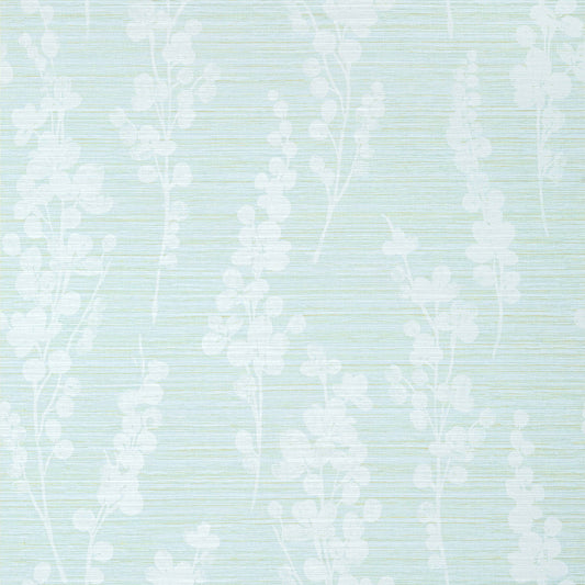 Thibaut Modern Resource Spring Blooms Wallpaper - Soft Green & Blue