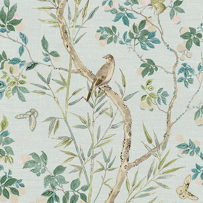 Thibaut Sojourn Claire Wallpaper - Spa Blue