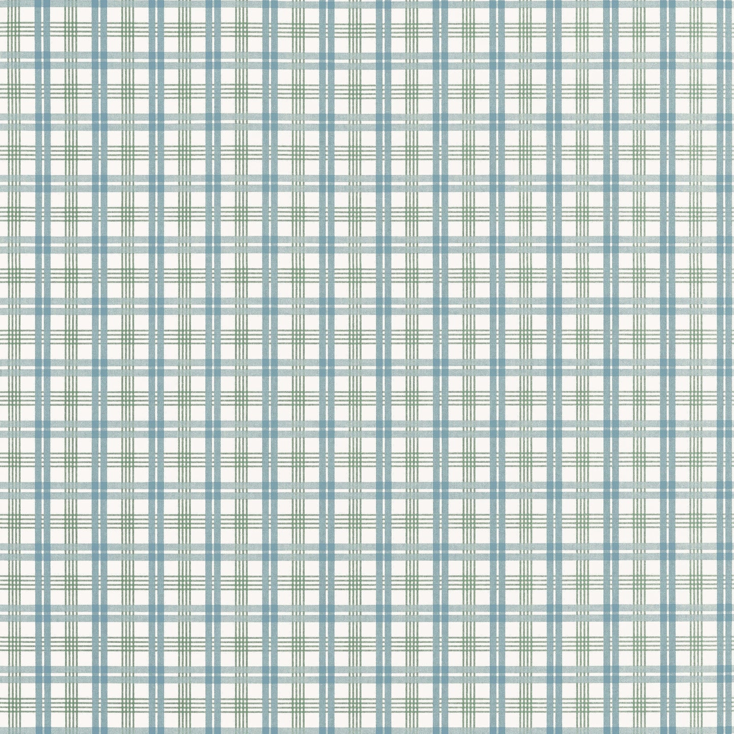 Thibaut Stripes & Checks Resource Huntley Plaid Wallpaper - Peacock Blue & Green