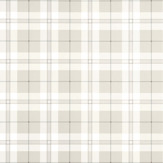 Thibaut Stripes & Checks Resource Douglas Plaid Wallpaper - Light Beige